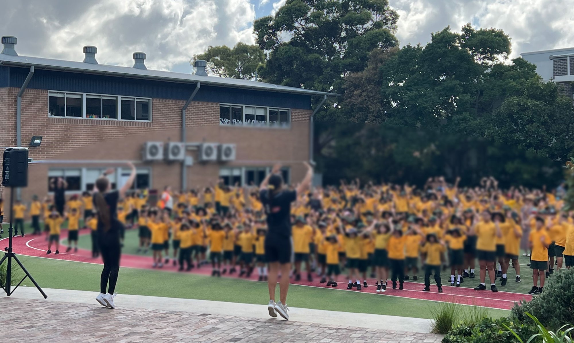 Whole school dance session outdoors