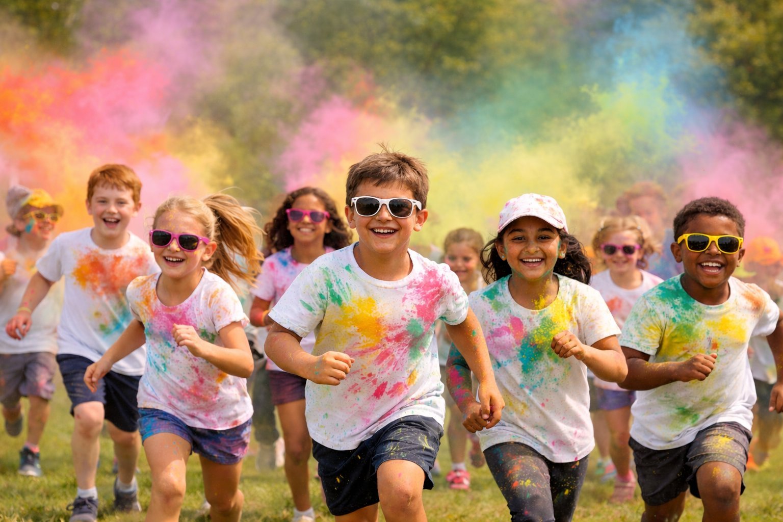Students at colour run