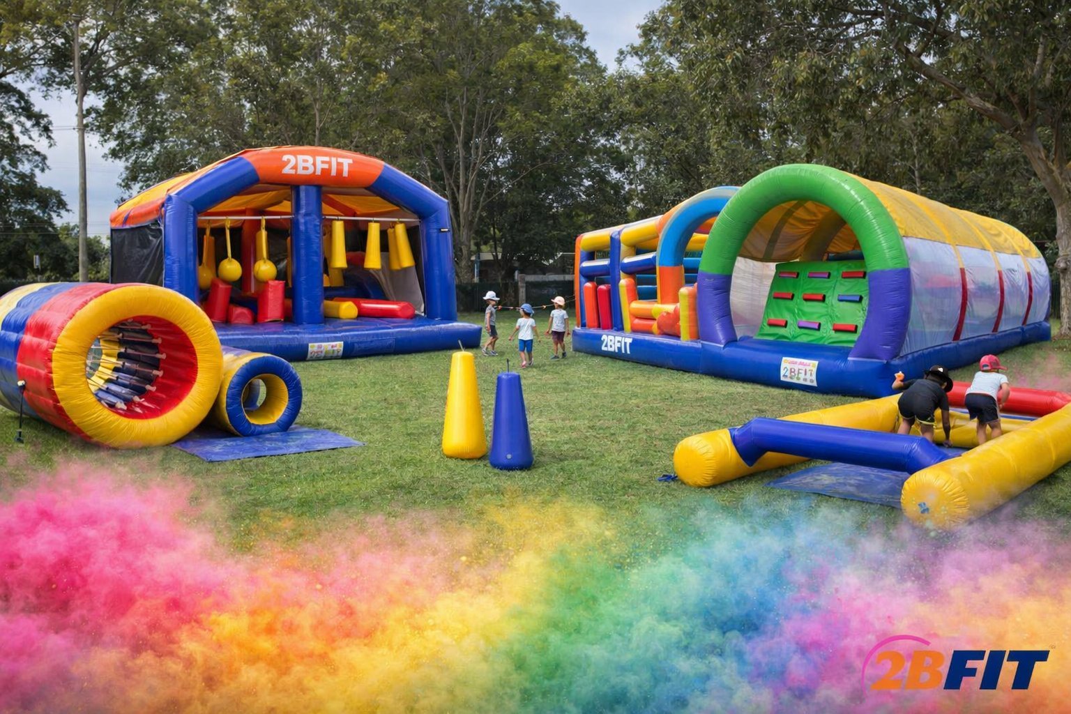 2BFIT inflatable obstacle course colour run